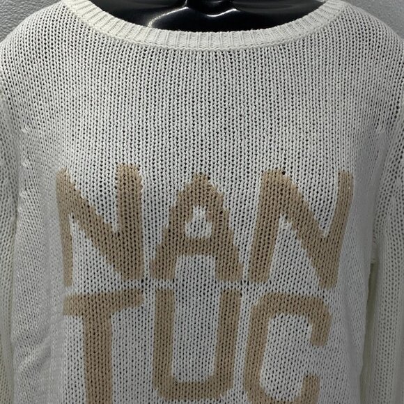 Ellsworth + Ivey Women’s Nantucket Stacked Sweater Size S Ivory Loose Knit Cotto - Picture 9 of 10